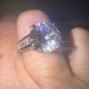 Elegant Moissonite sterling  Silver Women's Ring